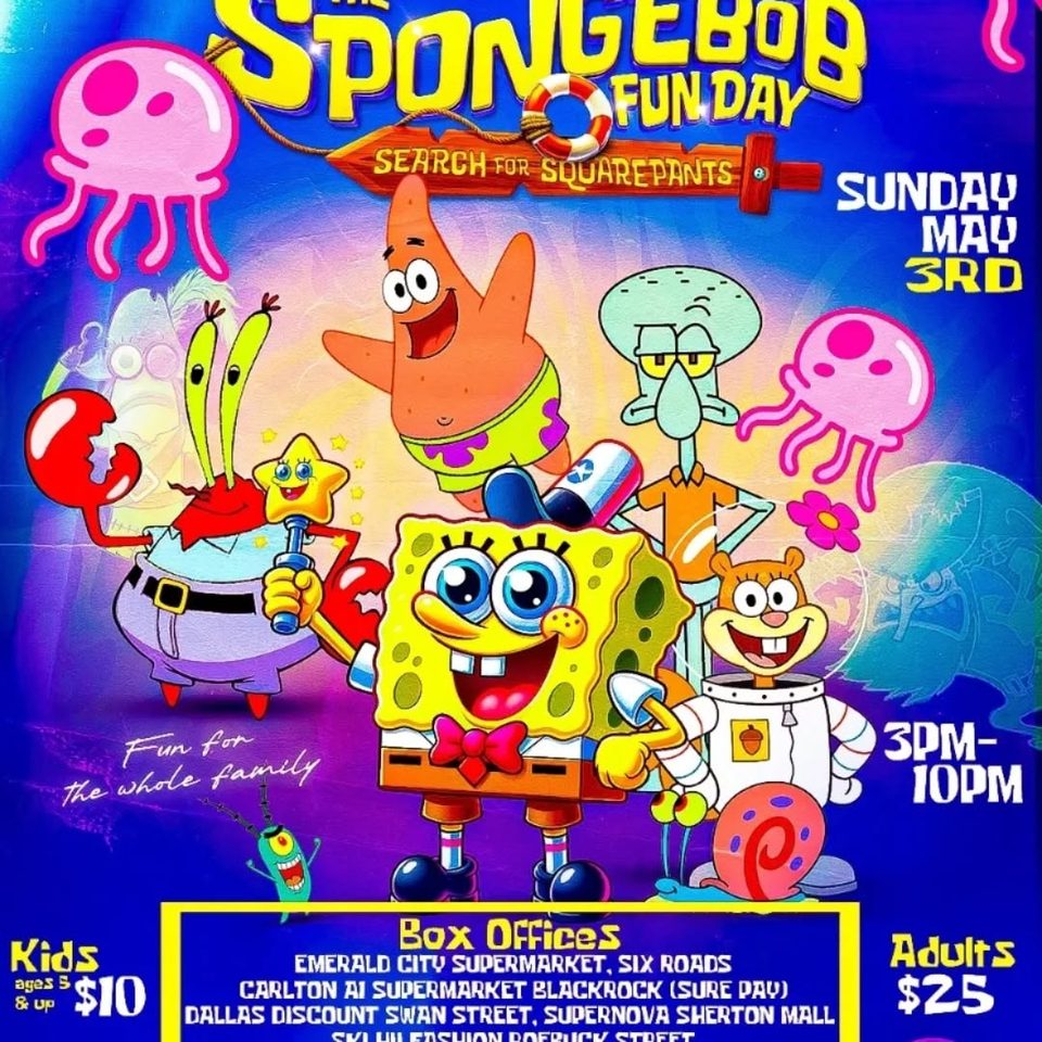 Event poster for The SpongeBob Fun Day – Search for Squarepants